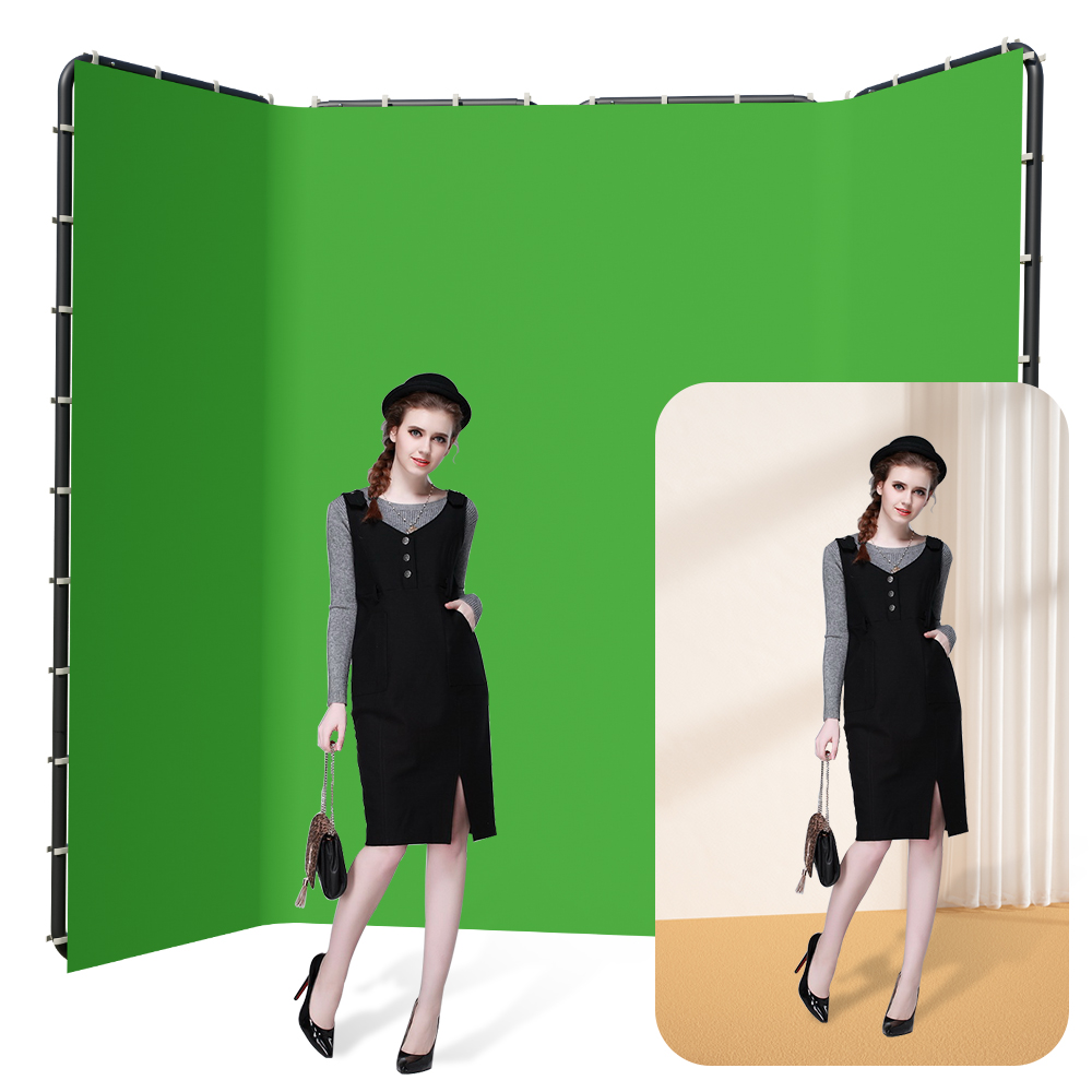 Green Screen Collapsible - Supporto per Sfondo Fotografico SH 2.4x4M