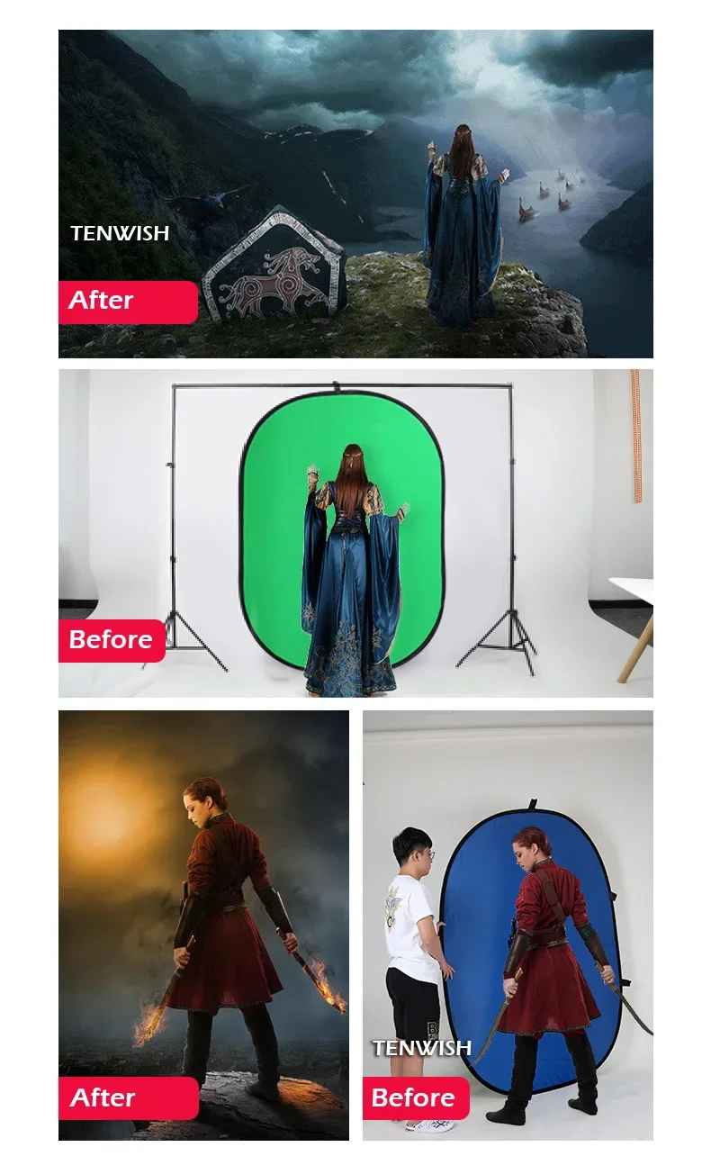 TENWISH 100*150 cm/200*150 cm  - Green Screen Collapsible recensione e prezzo